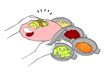 野菜をのせる