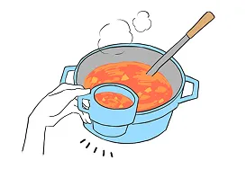 スープを添える